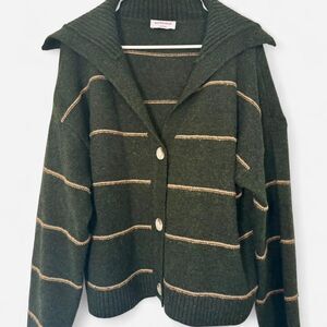 ButterMelon Green Stripped Cardigan